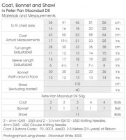 Knitting Pattern - Peter Pan P1200 - Moondust DK - Coat, Bonnet & Shawl
